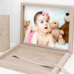 Cofanetto P62 per album fotografico con struttura in legno interamente rivestita in ecopelle