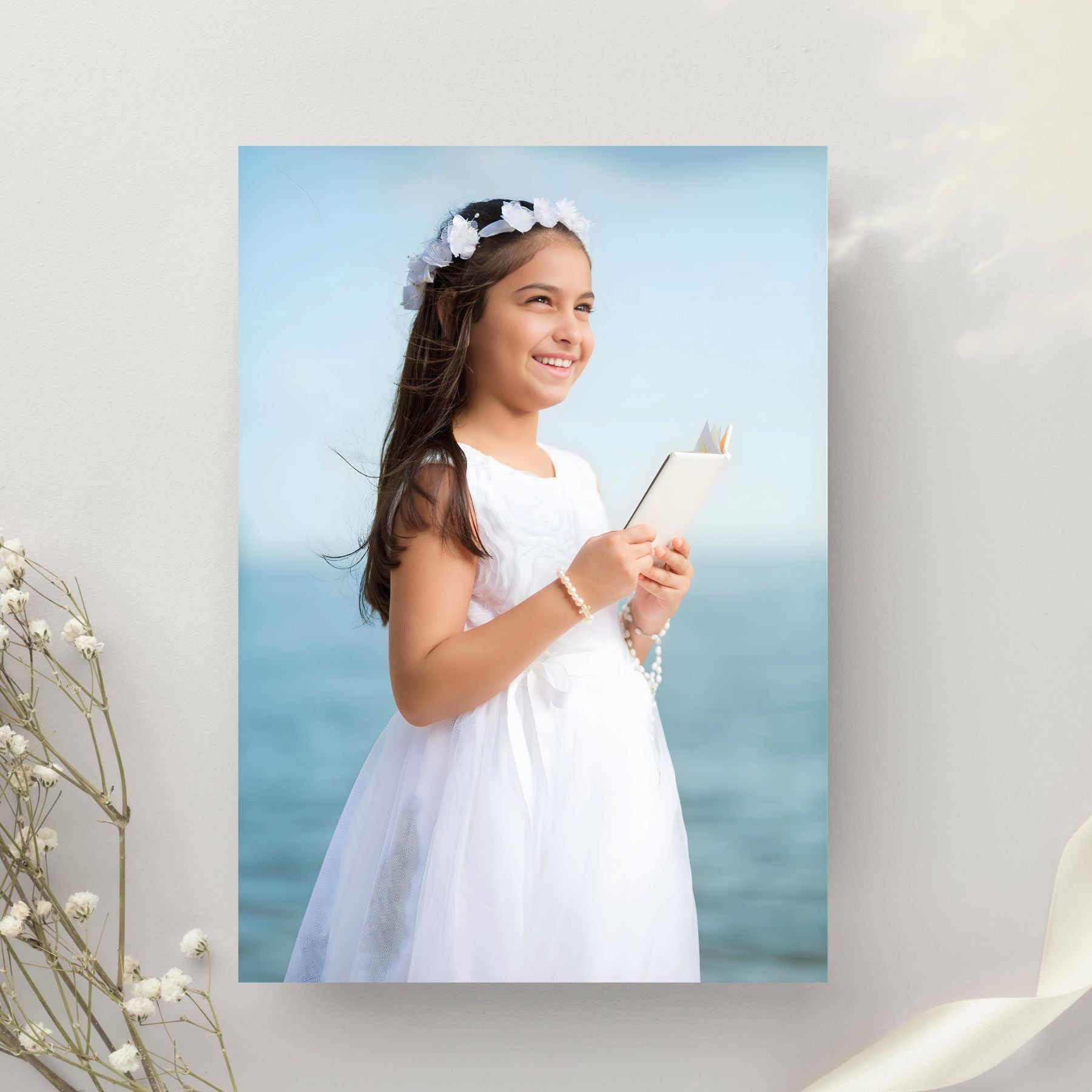 Stampa foto su tela canvas di alta qualità con telaio in legno, dettaglio del tessuto materico e dei colori vividi della fotografia.